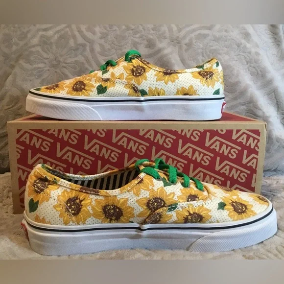 Authentic Vans High Top Sunflower Vans Vans Shoes Vans - Main Image